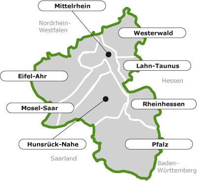Karte der Regionen von Rheinland-Pfalz
