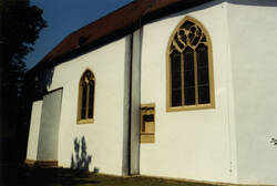 Das Bild zeigt die evangelische Kirche in Biebelsheim