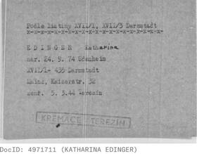 Karteikarte Theresienstadt