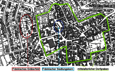 Lage des fränkischen Gräberfeldes