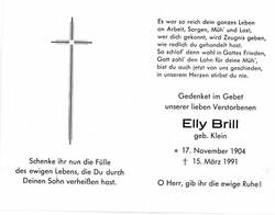 Totenzettel Elly Brill H30