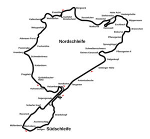 Streckenführung des Nürburgring von 1927-1967.
