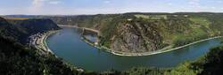 View of the Loreley area from the viewing platform Maria Ruh near the town of Urbar