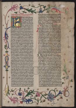 Erste Seite der 48-zeiligen Bibel der Werkstatt Fust und Schöffer, 1462