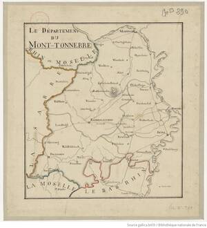 Karte des Departement Donnersberg