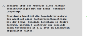 Abb. 2: Auszug aus dem Gemeinderatsprotokoll vom 16.12.1965