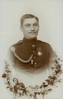 Erinnerung an die Militärzeit von Johann Frink um 1907