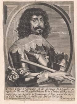 Portrait von Graf Ernst von Isenburg-Grenzau nach 1636 von Pieter de Jode dem Jüngeren.