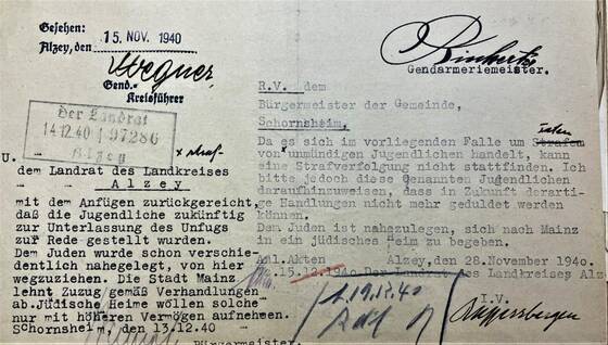 Ablehnung der Anzeige von Albert Michel