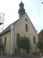 Das Bild zeigt die evangelische Kirche in Erbes-Büdesheim