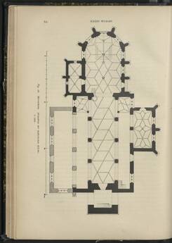 Grundriss St. Peter Herrnsheim vor dem Umbau 1904. Aus Ernst Wörners Kunstdenkmäler im Großherzogtum Hessen, Bd. 2.1 Rheinhessen, Kreis Worms. S. 62.