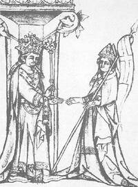 Erzbischof Balduin (rechts) mit dem König