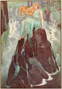 Loreley-Illustration aus "A Book of Myths", 1915 in New York erschienen.