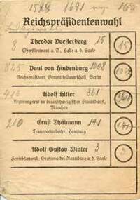 Abb. 2: Wahlauszählung der Reichspräsidentenwahl in Laubenheim, 1932