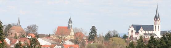 Blick auf Horchheim und seine drei Kirchen